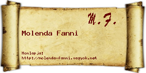 Molenda Fanni névjegykártya